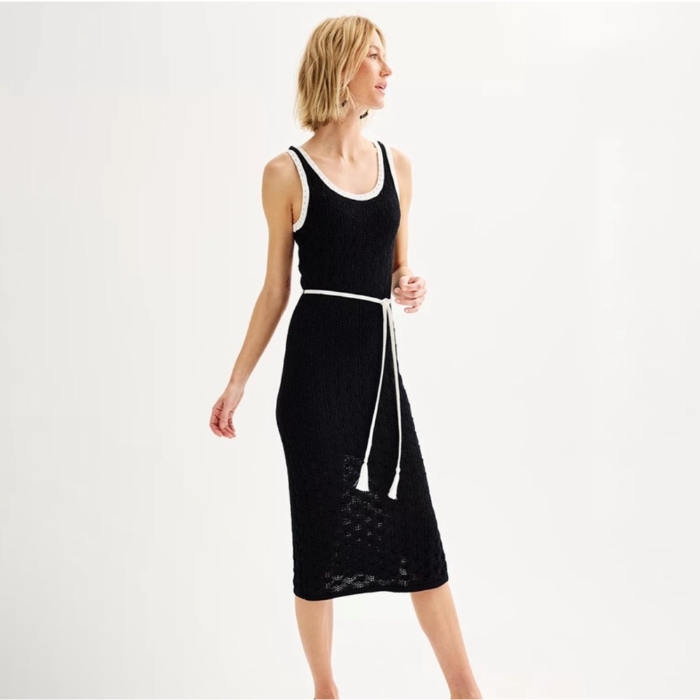 NWOT Nine West Black Knit Tank Dress